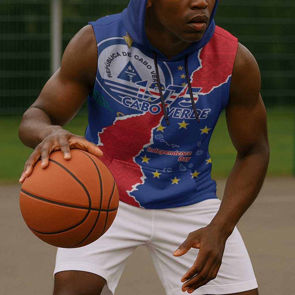 Happy Cabo Verde Sleeveless Hoodie 50th Anniversary of Independence - African Pride