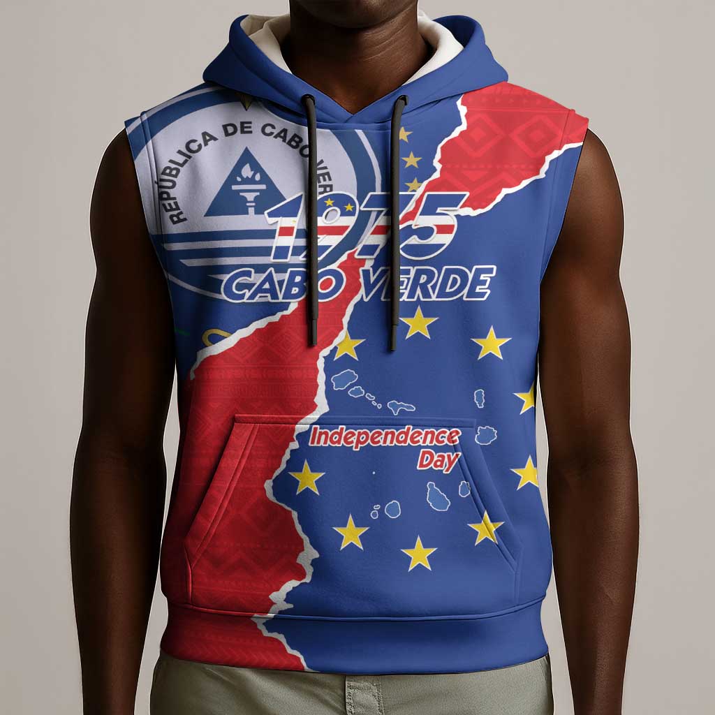 Happy Cabo Verde Sleeveless Hoodie 50th Anniversary of Independence - African Pride