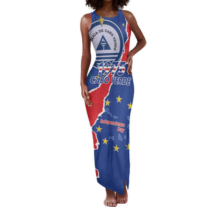 Happy Cabo Verde Tank Maxi Dress 50th Anniversary of Independence