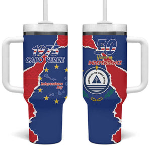 Happy Cabo Verde Tumbler With Handle 50th Anniversary of Independence