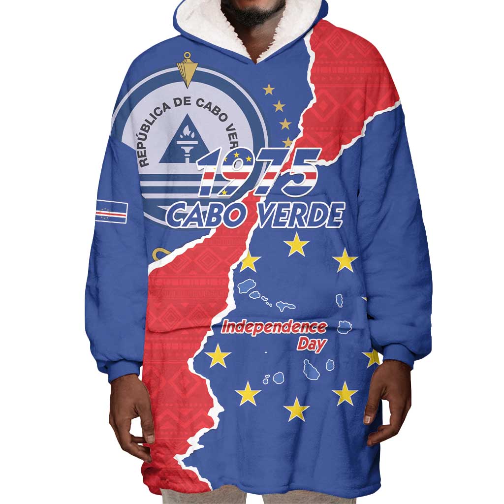 Happy Cabo Verde Wearable Blanket Hoodie 50th Anniversary of Independence