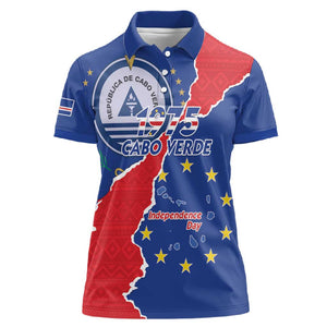 Happy Cabo Verde Women Polo Shirt 50th Anniversary of Independence