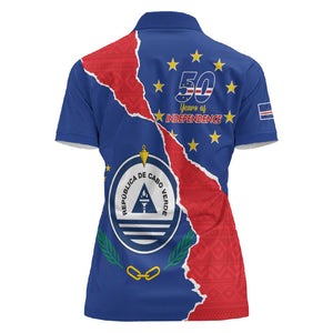 Happy Cabo Verde Women Polo Shirt 50th Anniversary of Independence