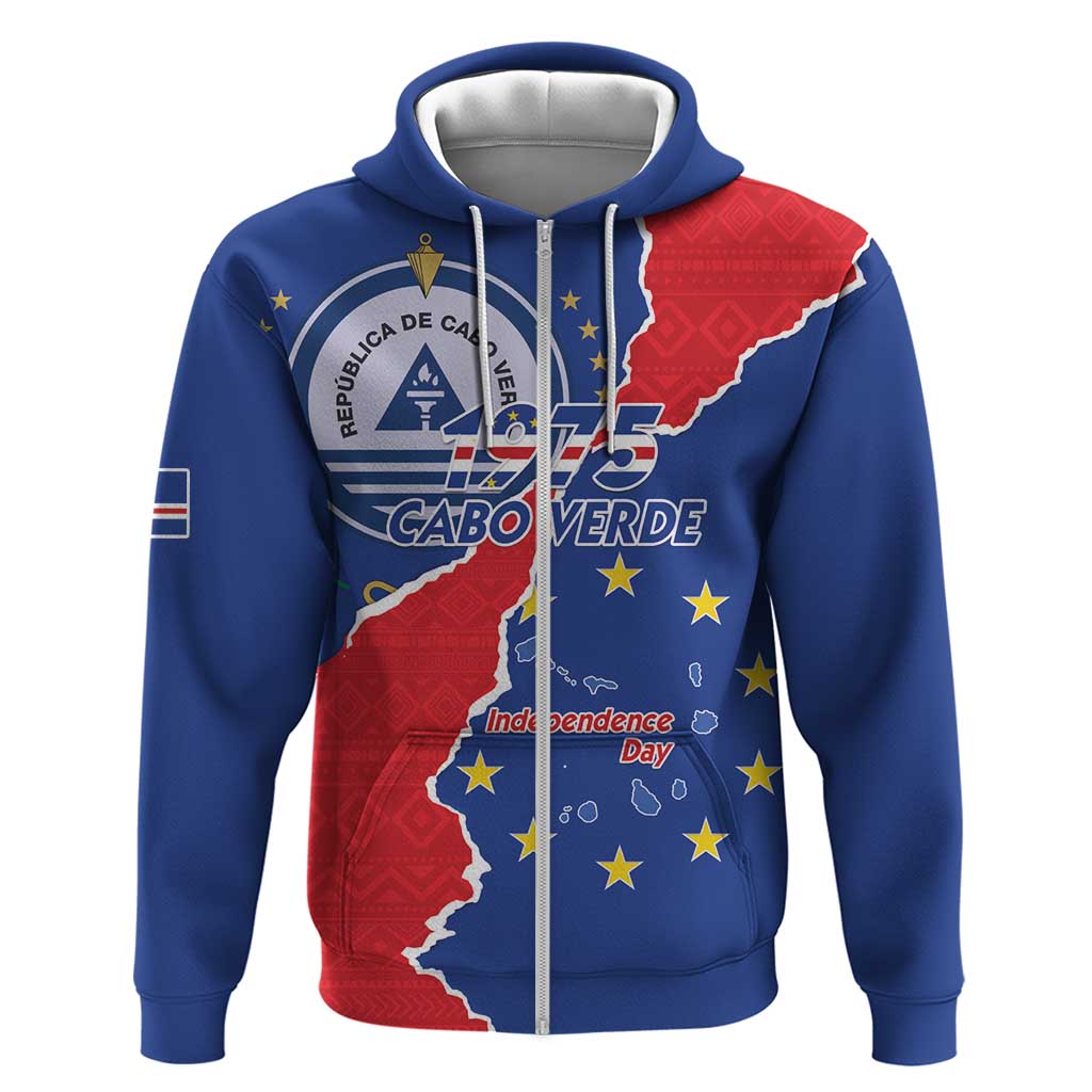 Happy Cabo Verde Zip Hoodie 50th Anniversary of Independence