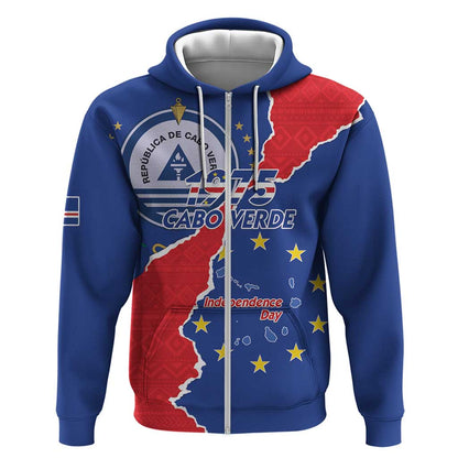 Happy Cabo Verde Zip Hoodie 50th Anniversary of Independence
