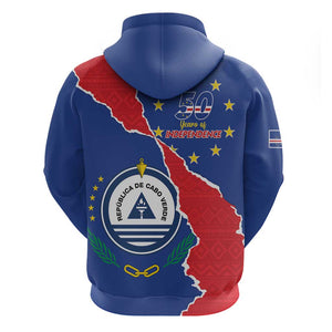 Happy Cabo Verde Zip Hoodie 50th Anniversary of Independence