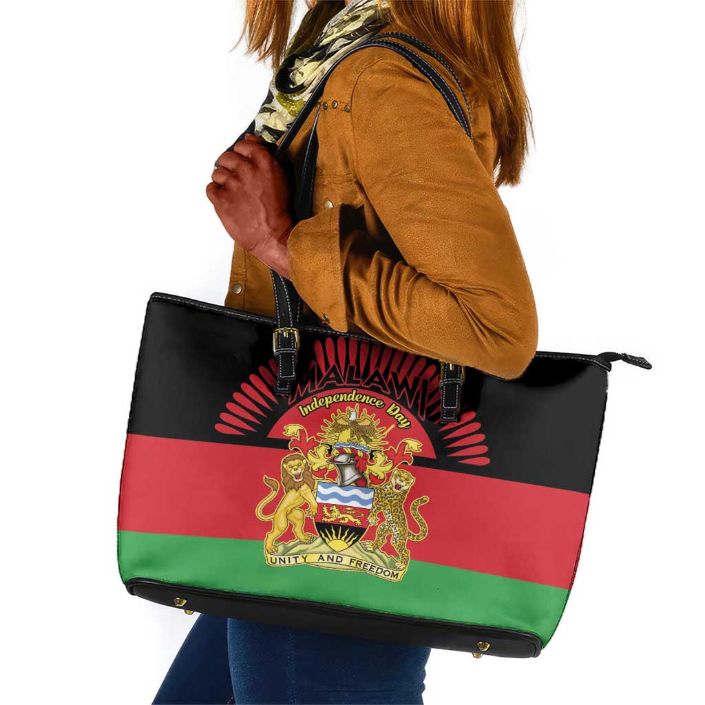Happy Malawi Independence Day Leather Tote Bag