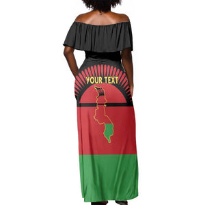 Personalized Happy Malawi Independence Day Off Shoulder Maxi Dress