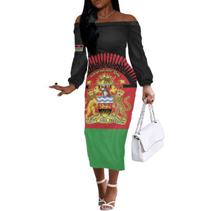 Personalized Happy Malawi Independence Day Off The Shoulder Long Sleeve Dress