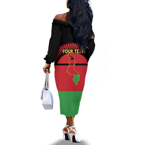 Personalized Happy Malawi Independence Day Off The Shoulder Long Sleeve Dress