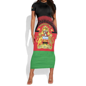 Personalized Happy Malawi Independence Day Short Sleeve Bodycon Dress LT15