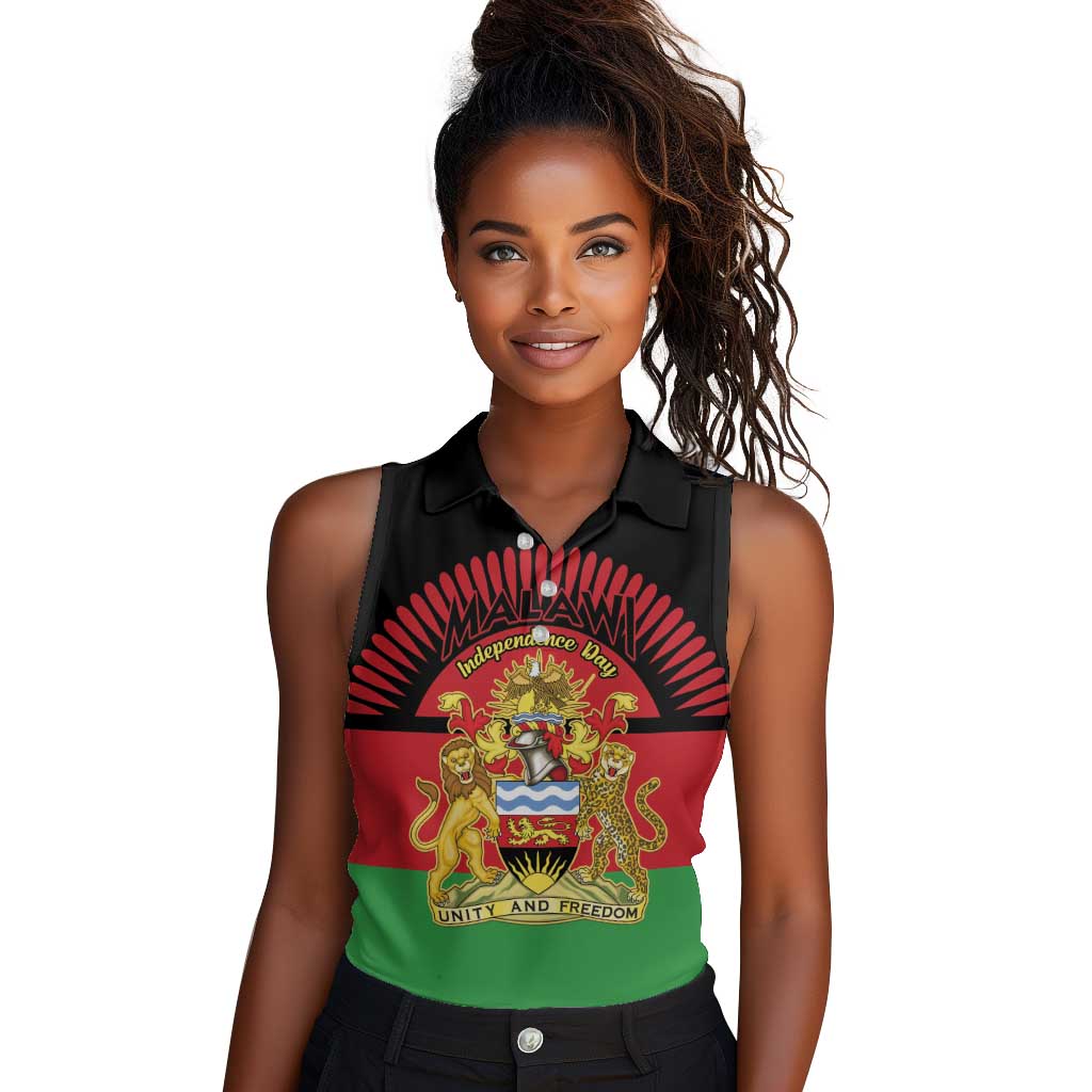 Personalized Happy Malawi Independence Day Women Sleeveless Polo Shirt