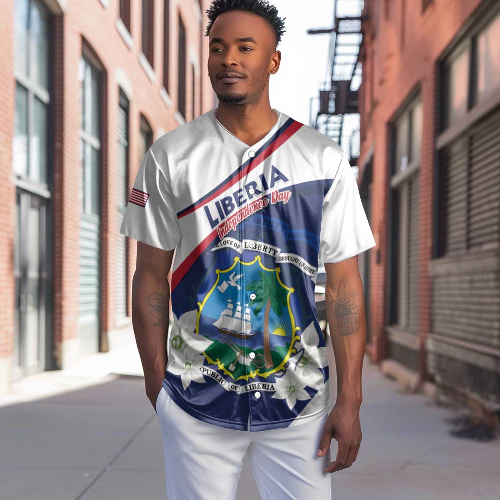 Personalized Happy Liberia Independence Day Baseball Jersey