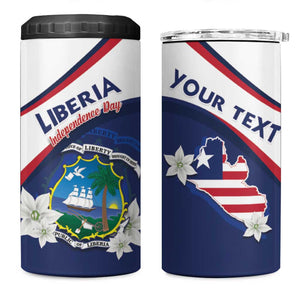 Personalized Happy Liberia Independence Day 4 in 1 Can Cooler Tumbler