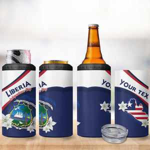Personalized Happy Liberia Independence Day 4 in 1 Can Cooler Tumbler