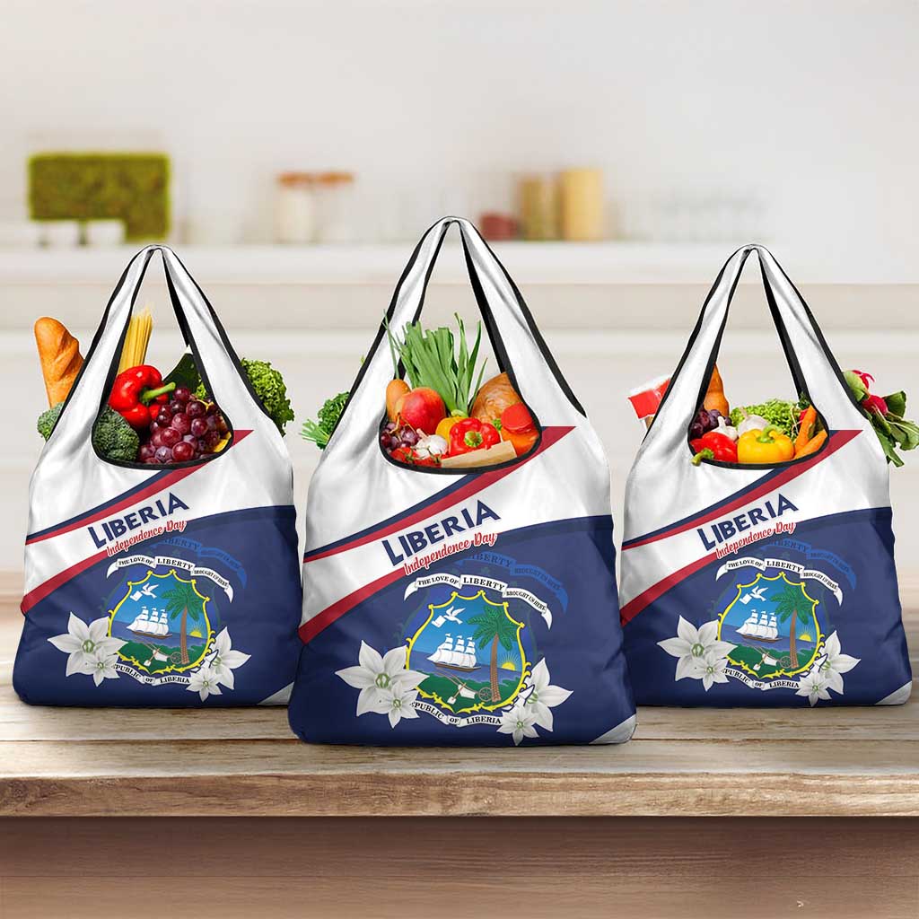 Happy Liberia Independence Day Grocery Bag