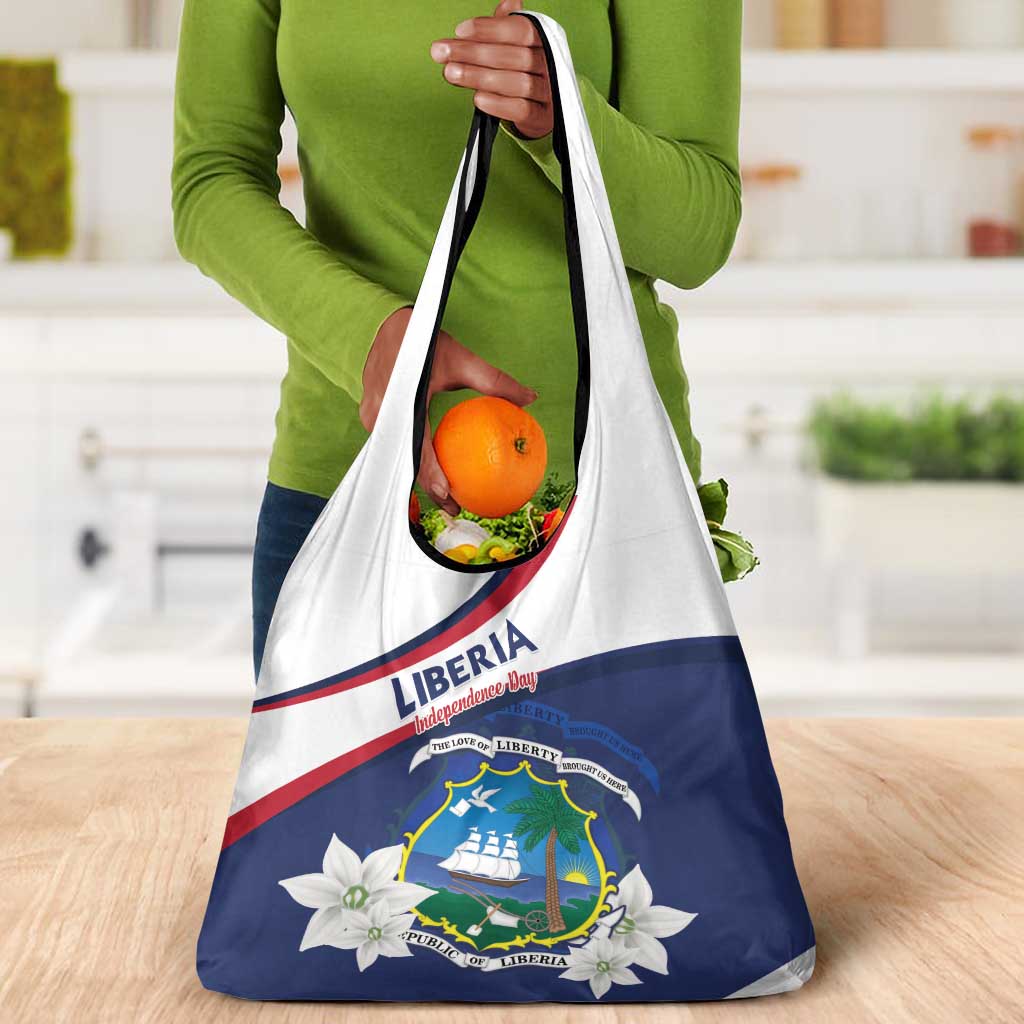 Happy Liberia Independence Day Grocery Bag