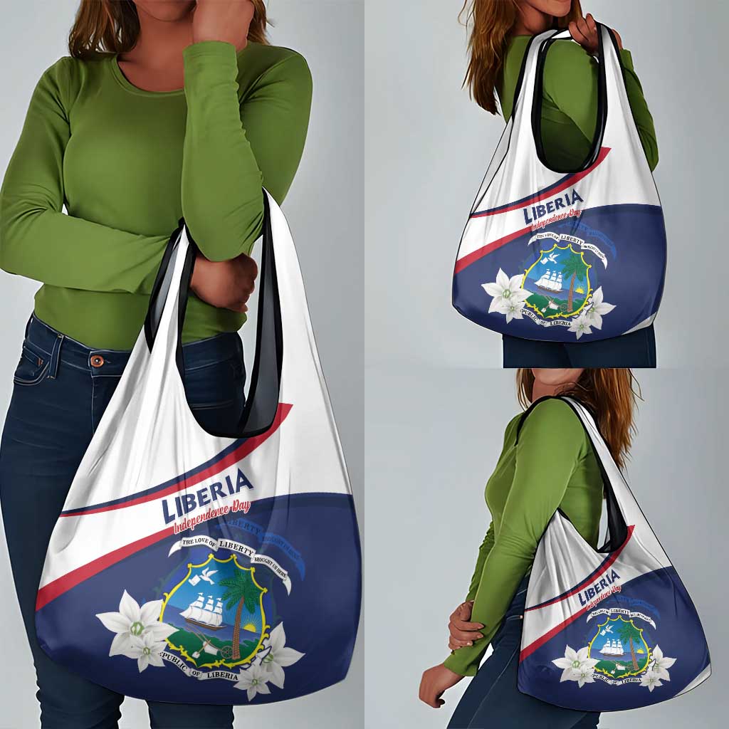 Happy Liberia Independence Day Grocery Bag