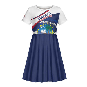Personalized Happy Liberia Independence Day Kid Short Sleeve Dress
