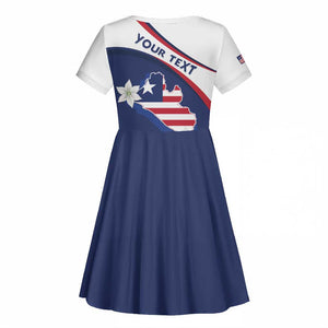 Personalized Happy Liberia Independence Day Kid Short Sleeve Dress