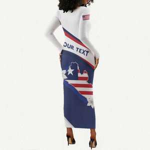 Personalized Happy Liberia Independence Day Long Sleeve Bodycon Dress LT15