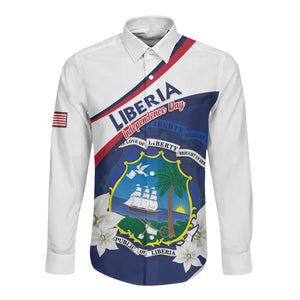 Personalized Happy Liberia Independence Day Long Sleeve Button Shirt