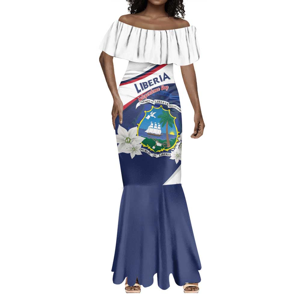 Personalized Happy Liberia Independence Day Mermaid Dress
