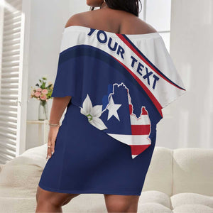 Personalized Happy Liberia Independence Day Off Shoulder Short Dress