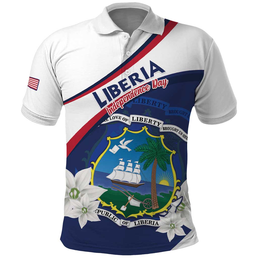 Personalized Happy Liberia Independence Day Polo Shirt