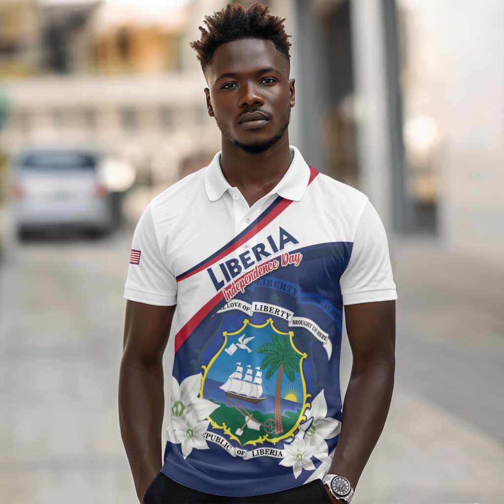 Personalized Happy Liberia Independence Day Polo Shirt
