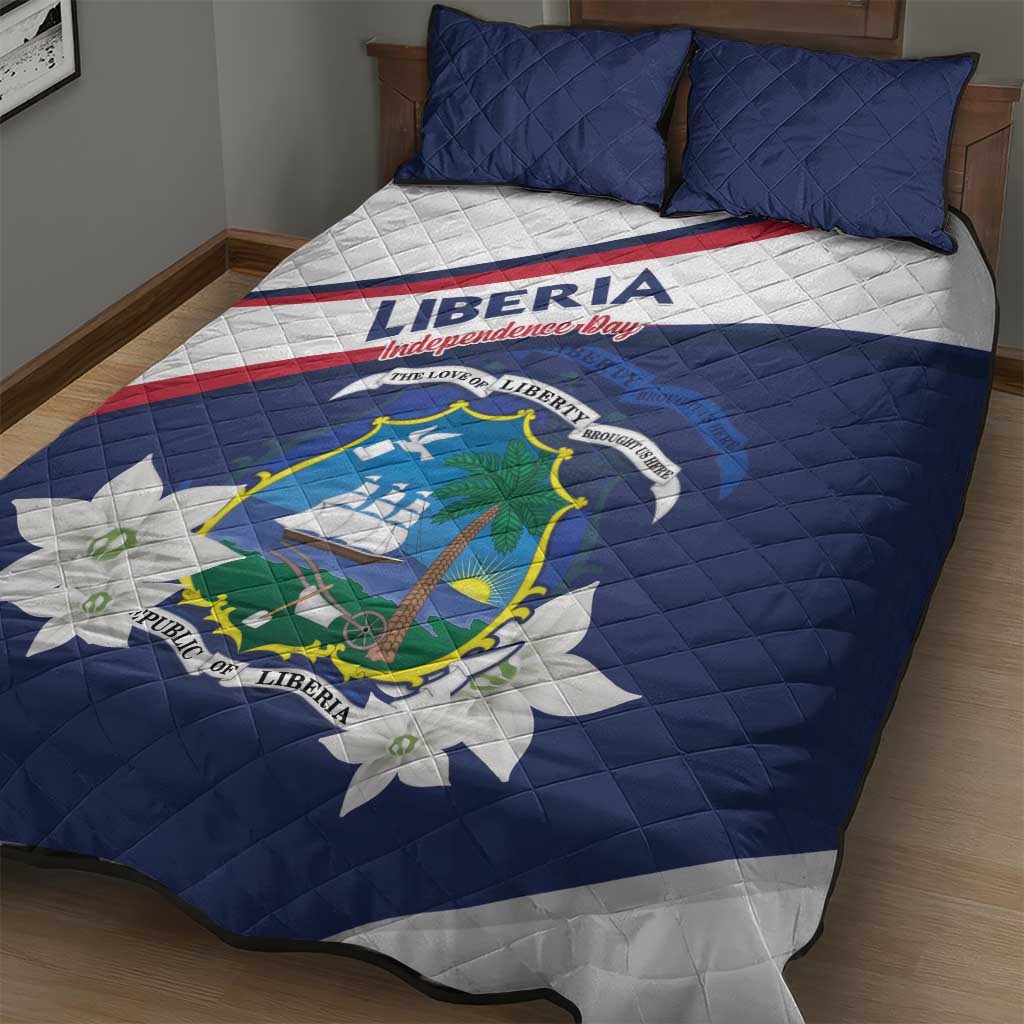 Happy Liberia Independence Day Quilt Bed Set