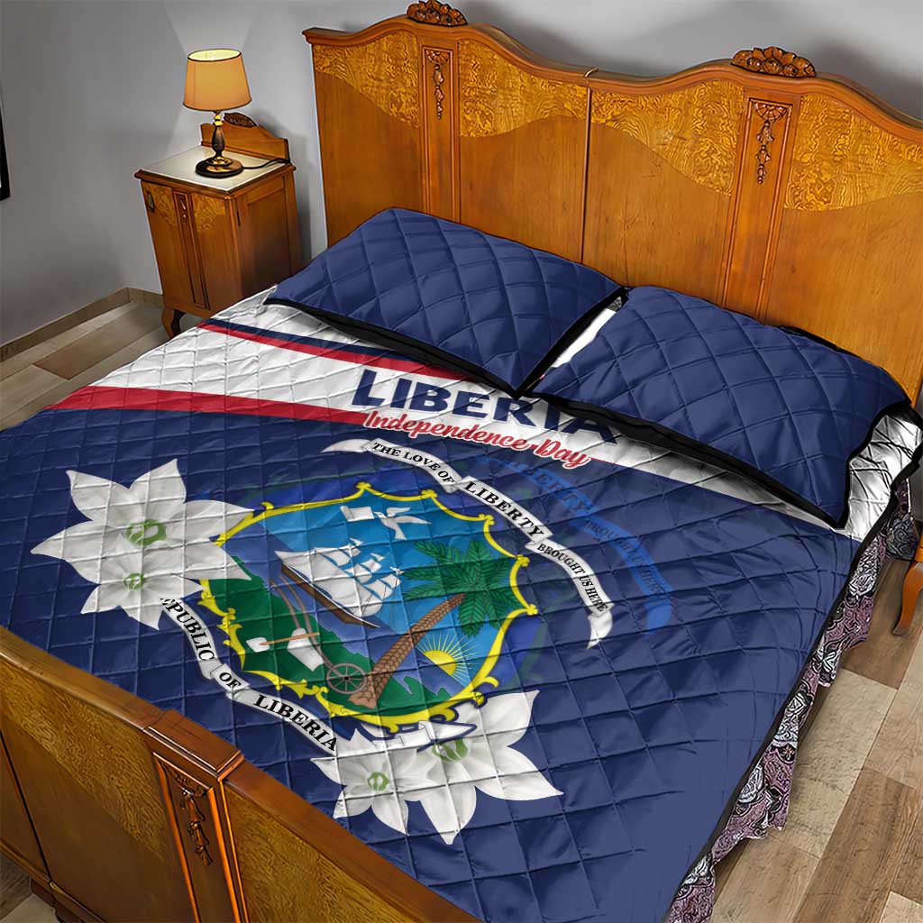 Happy Liberia Independence Day Quilt Bed Set