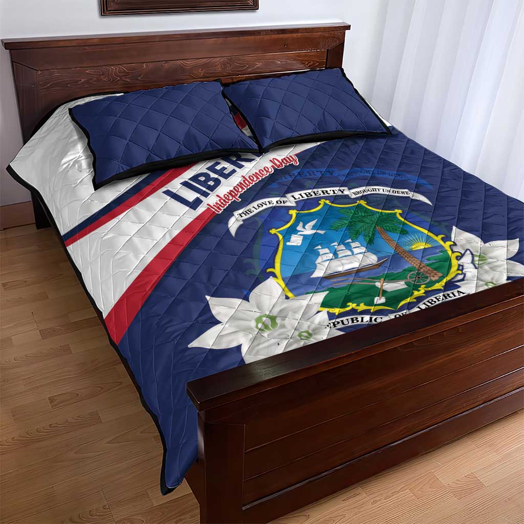 Happy Liberia Independence Day Quilt Bed Set