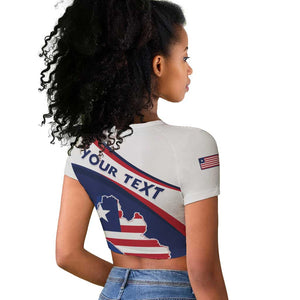 Personalized Happy Liberia Independence Day Raglan Cropped T shirt
