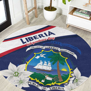 Happy Liberia Independence Day Round Carpet