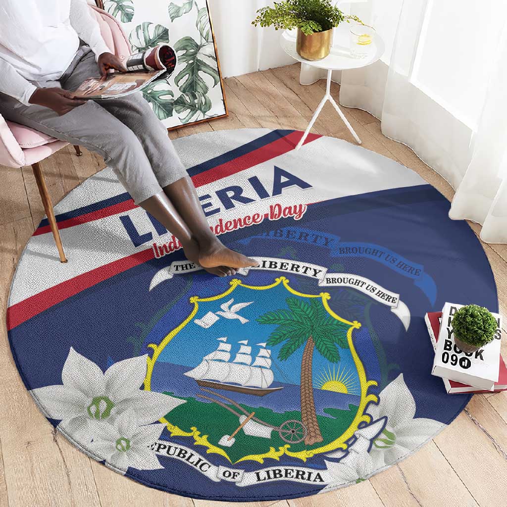 Happy Liberia Independence Day Round Carpet