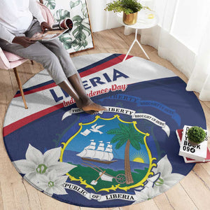 Happy Liberia Independence Day Round Carpet