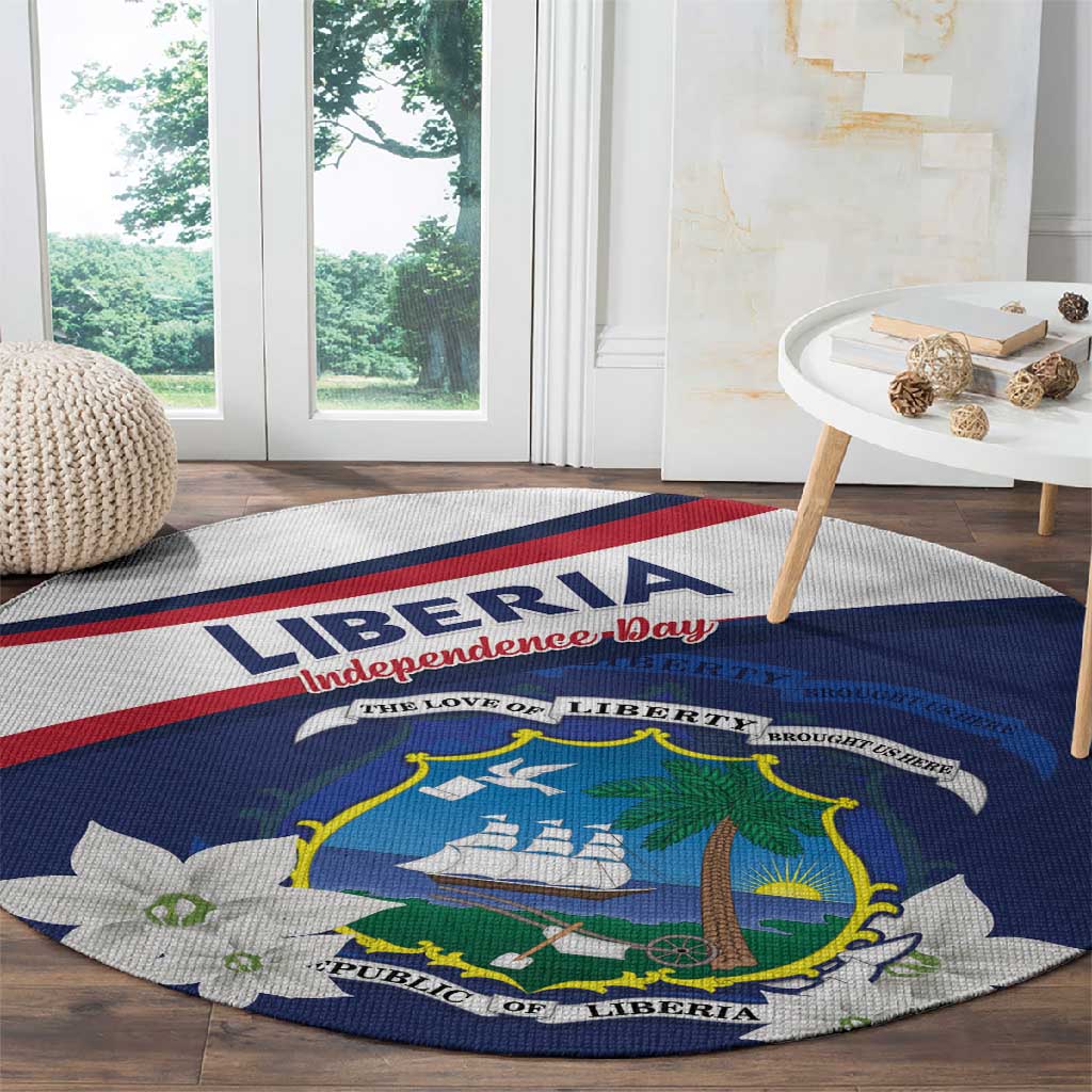 Happy Liberia Independence Day Round Carpet