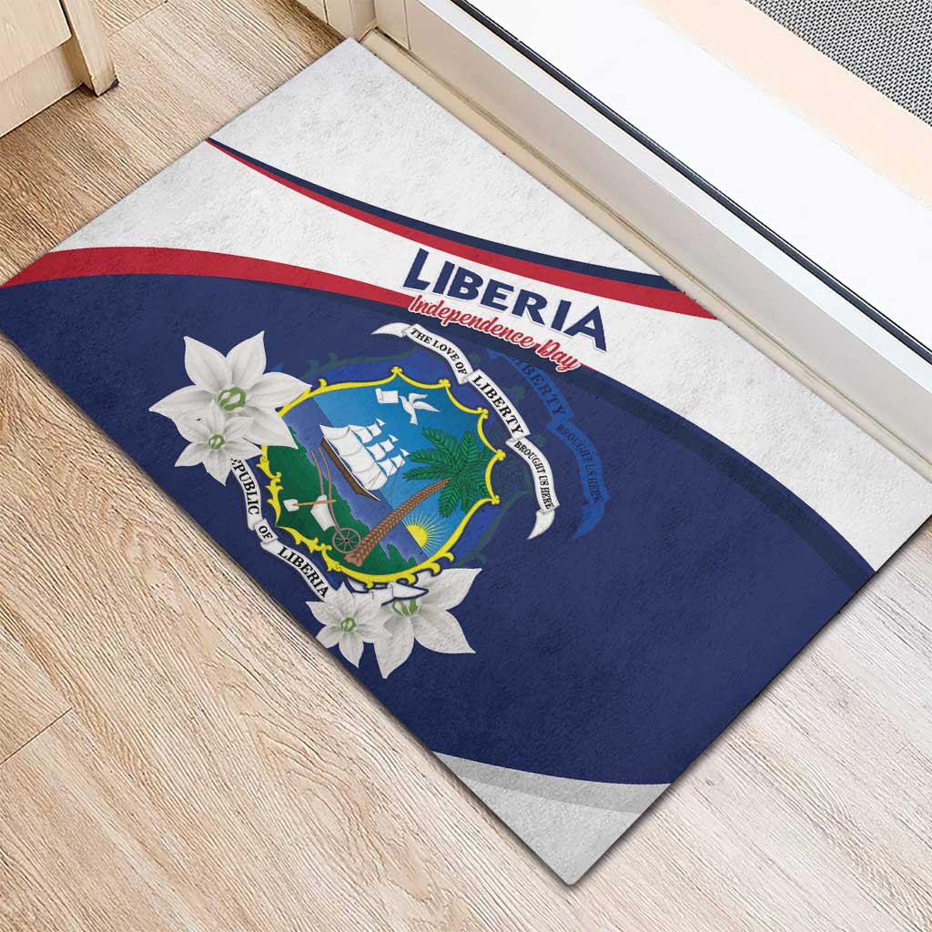 Happy Liberia Independence Day Rubber Doormat