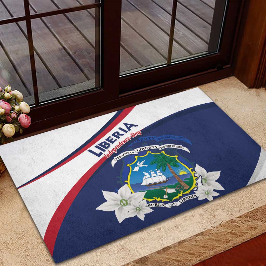 Happy Liberia Independence Day Rubber Doormat
