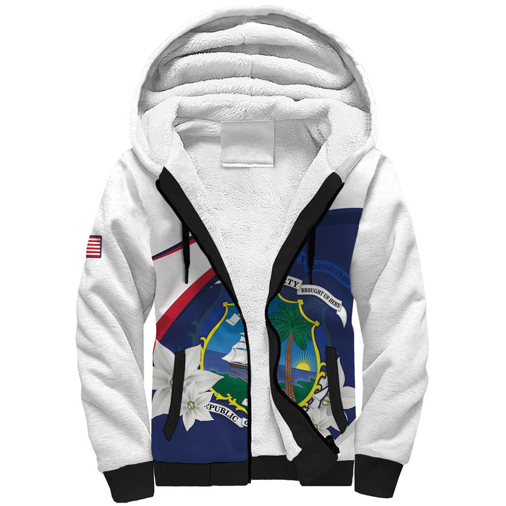 Personalized Happy Liberia Independence Day Sherpa Hoodie