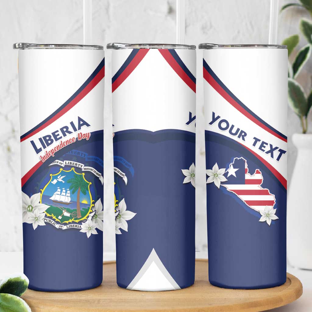 Personalized Happy Liberia Independence Day Skinny Tumbler