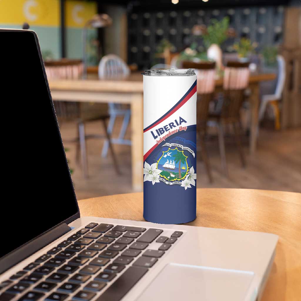 Personalized Happy Liberia Independence Day Skinny Tumbler