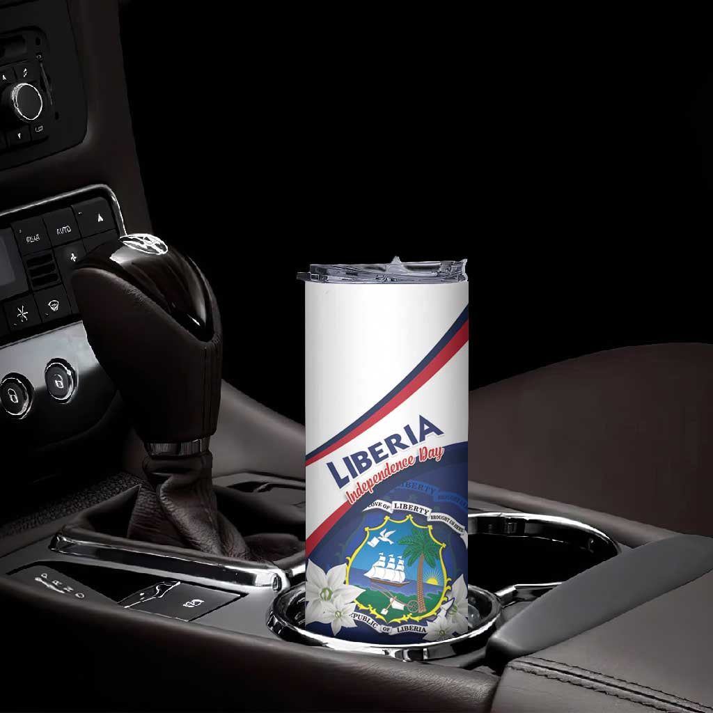Personalized Happy Liberia Independence Day Skinny Tumbler