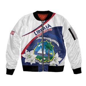 Personalized Happy Liberia Independence Day Sleeve Zip Bomber Jacket