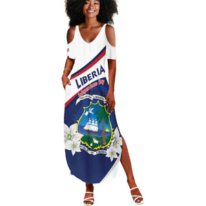 Personalized Happy Liberia Independence Day Summer Maxi Dress