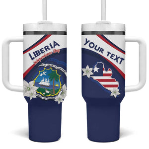 Personalized Happy Liberia Independence Day Tumbler With Handle