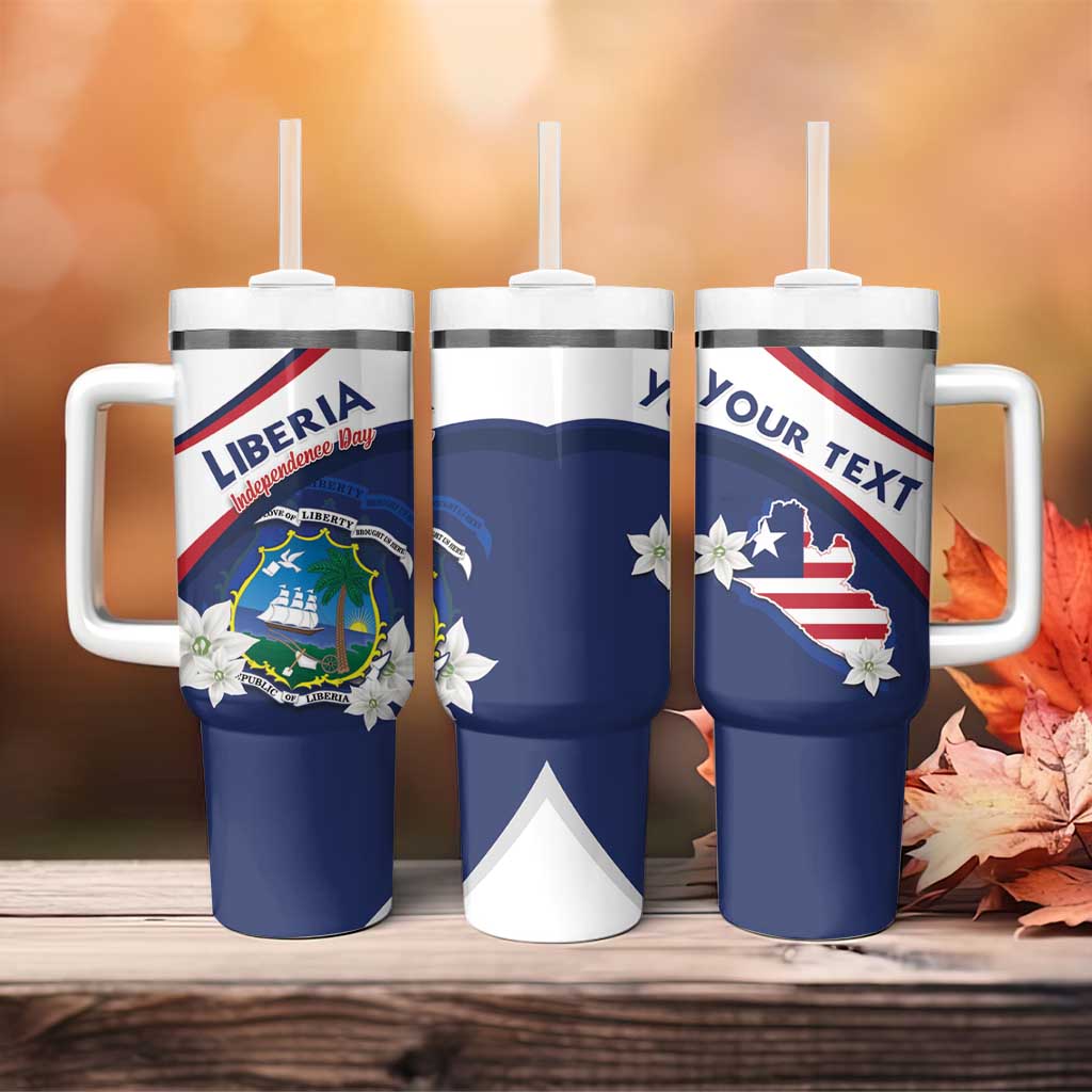 Personalized Happy Liberia Independence Day Tumbler With Handle