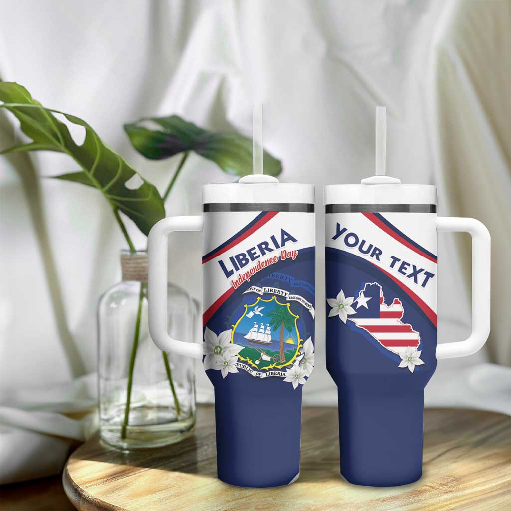 Personalized Happy Liberia Independence Day Tumbler With Handle