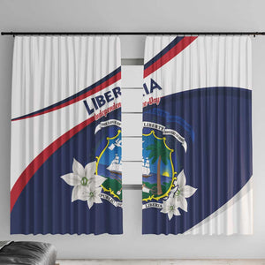 Happy Liberia Independence Day Window Curtain